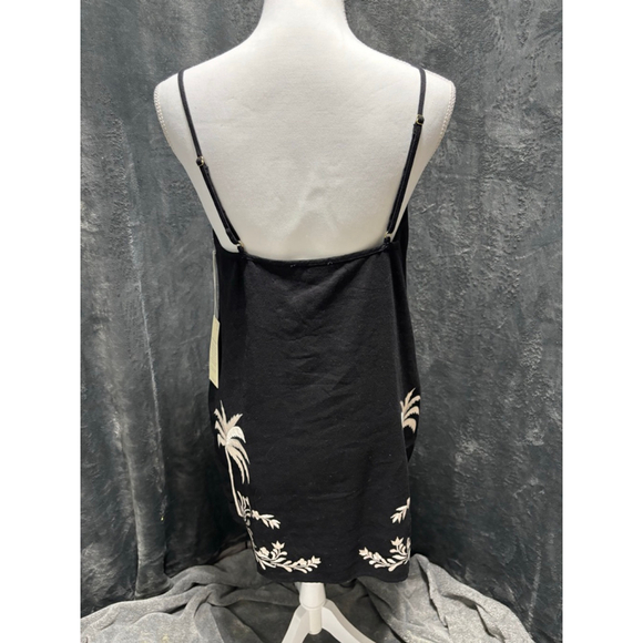 NWT Calypso St. Barth Black Linen-Blend Sundress Palm Trees Size M Sun Fun! - Picture 3 of 10